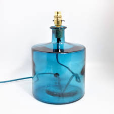 Ocean Blue Recycled Glass Lamp Base 16