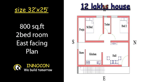 2bhk East Facing House Plan