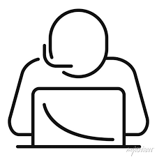 Home Office Call Center Icon Outline