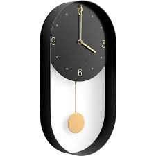 Black Modern Pendulum Wall Clock Mw5z01
