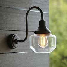 Outdoor Black Wall Lamp With Glass Shade