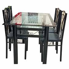 Rectangular 4 Seater Glass Dining Table