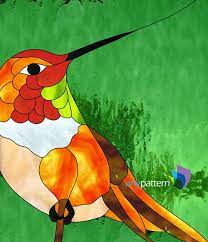 Rufous Hummingbird Stained Glass