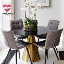 Brass Finish Dining Table Set