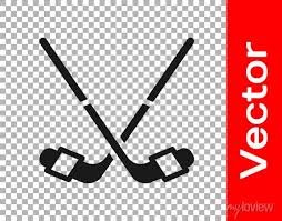 Black Ice Hockey Sticks Icon Isolated