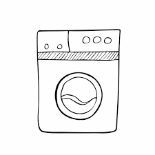 Doodle Washing Machine Icon Vector
