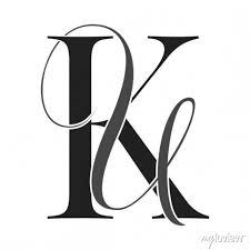 Ku Uk Monogram Logo Calligraphic