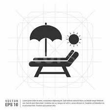 Beach Umbrella And Bed Icon