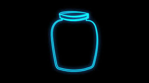 Vector Glowing Neon Line Glass Jar