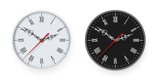 Set Of Wall Office Clocks White And