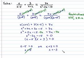 Algebra Solving Rational Equations