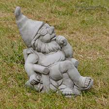 Sunbathing Pixie Gnome Hand Cast Stone