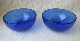 Vintage Arcoroc Cobalt Blue Glass Soup
