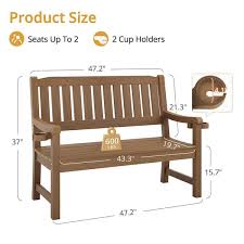 Plastic Outdoor Bench With Cup Holder