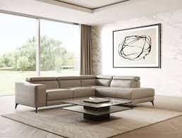 Light Grey Leather Sectional Sofa