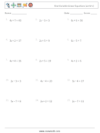 Canada One Variable Linear Equations