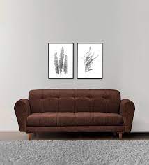 Buy Milan Fabric 3 Seater Sofa In Brown