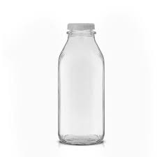Clear Milk Bottle With Lid And Pourer