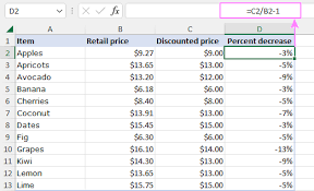 Excel Percent Change Formula Calculate