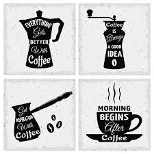 Coffee Quotes Icon Set Stock Vector By