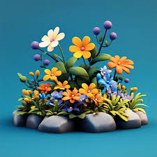 3d Bed Icon Garden Arrangement Of