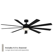 Indoor Outdoor Ceiling Fan Matte Black