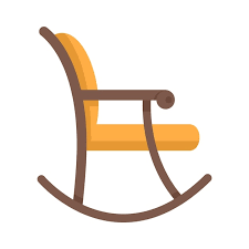 Rocking Chair Icon Flat Ilration Of