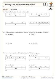 One Step Linear Equations Worksheet