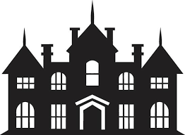 Old House Silhouette Vector Art Icons