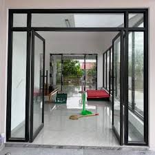 Black Aluminum Glass Door For Office