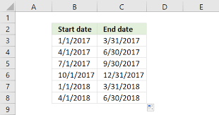 Create A Quartely Date Range