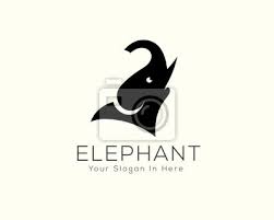 Simple Head Elephant Logo Icon Symbol