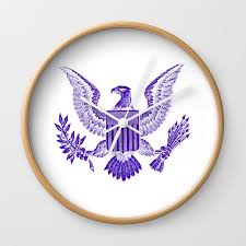 Purple American Eagle Icon Symbol Wall