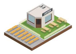 Canteen Outdoor Isometric Free Vector