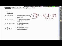 2 4 Solving Equations Using Mental Math