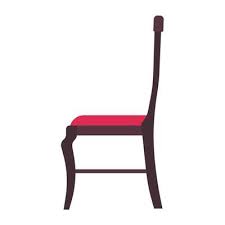 Classic Chair Red Vector Icon Side View