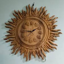 Sun Wooden Og Wall Clock Size