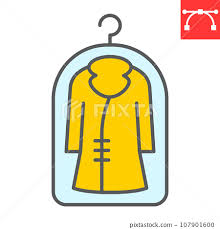 Cover For Clothes Color Line Icon Dry