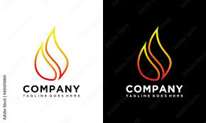 Fire Flame Line Art Logo Renewable
