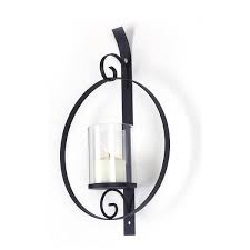 Black Metal Round Candle Sconce