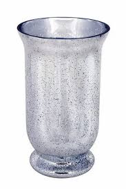 Silver Polished Glass Flower Vase Size