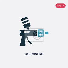 Two Color Car Painting Vector Icon From