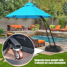 Gymax 11 Ft Cantilever Patio Hand Push