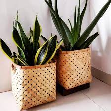 Woven Square Bamboo Planter Urbano In