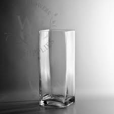 Square Glass Block Vase 12x 5 X 5