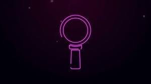 Glowing Neon Line Magnifying Glass Icon