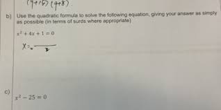 Q 1 Q Q 8 B Use The Quadratic Formula