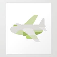 Big Jumbo Plane Icon Emoji Art Print By