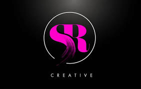 Pink Sc Brush Stroke Letter Logo Design