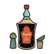 Bottle And Glass Of Tequila Vector Icon